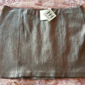 Haute Hippie Bronze Lambskin Leather Mini Skirt M